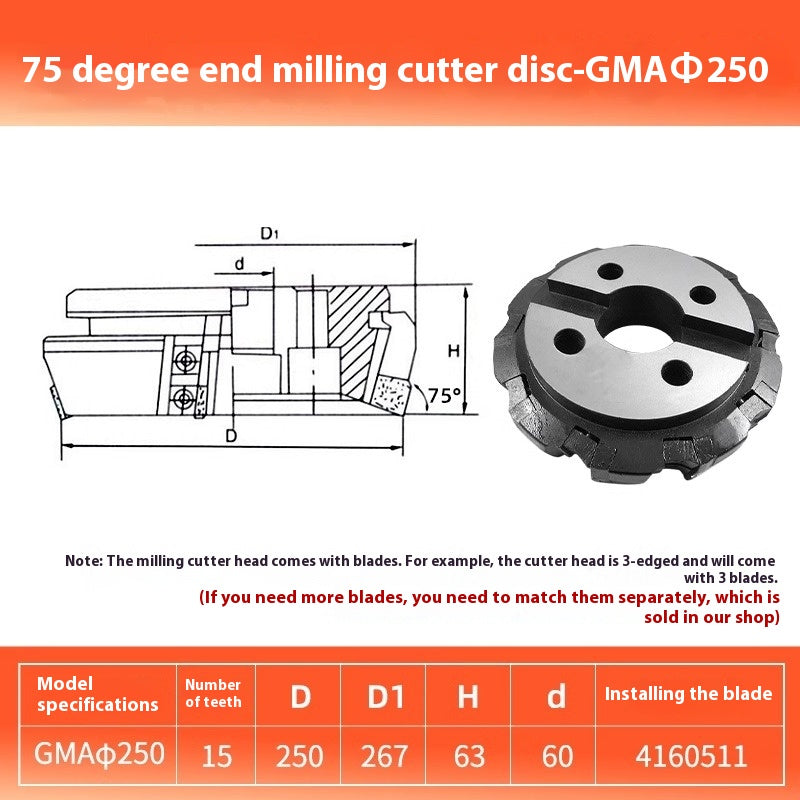 6024 75 Degree Milling Cutter Block Face Heavy Duty Boring Machine Milling Machine Roughing 80 100 Indexable Cutter Pad Type Cutter Block GMA63 Shandong Denso Pricision Tools Co.,Ltd.